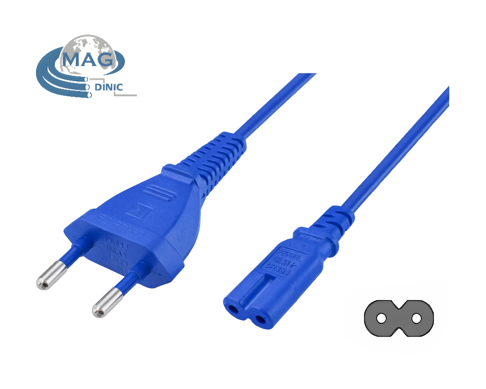 Dvoukolíkový síťový kabel C7 barevný